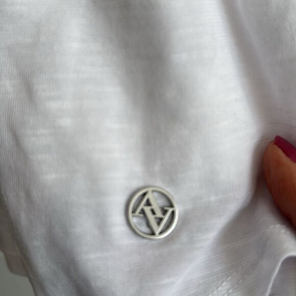 Adrienne Vittadini White Top - L - with Embellished Detail - Picture 3 of 5